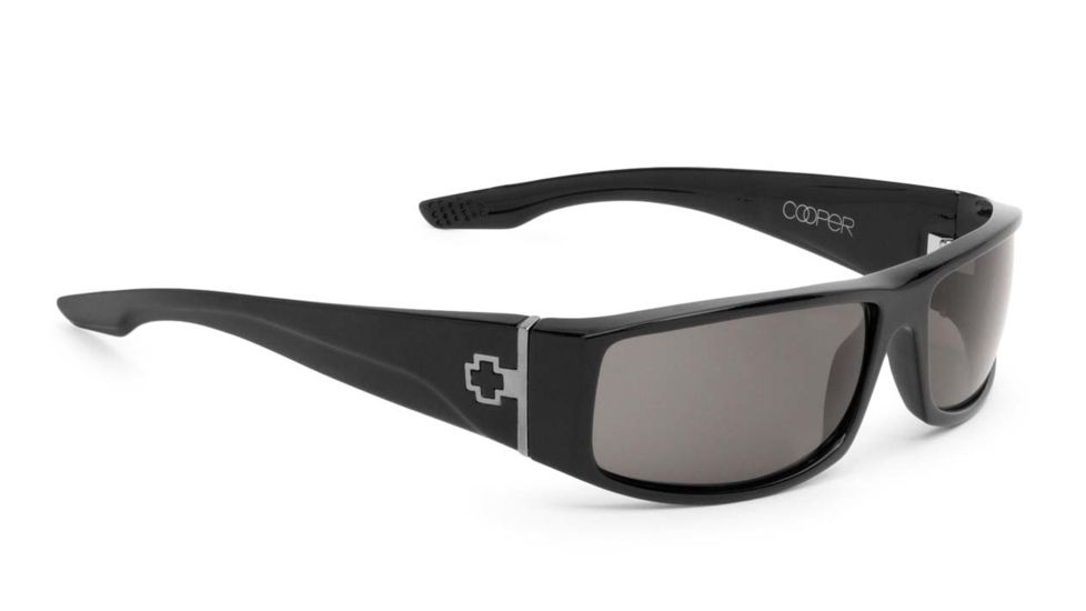 Spy Optic Cooper Progressive Prescription Sunglasses, Shiny Black Frame, Grey Lens-670195062129PR