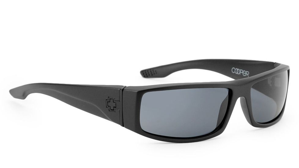 Spy Optic Cooper Sunglasses, Matte Black Frame, Grey Polarized Lens 670195374135