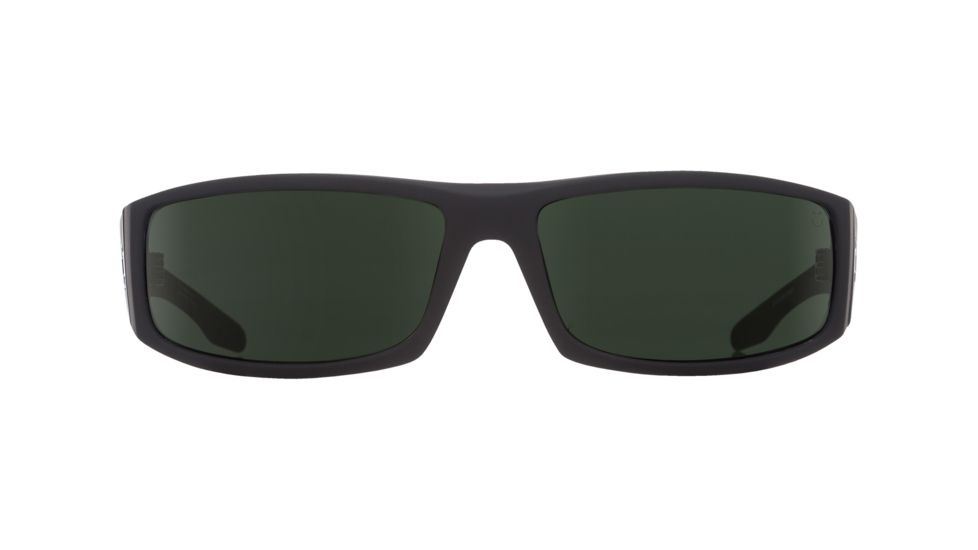Spy Optic Cooper Sunglasses, Soft Matte Black Frame, Happy Grey Green Lens 670195973863