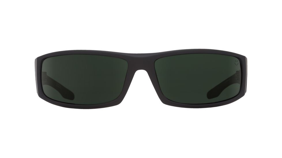 Spy Optic Cooper Sunglasses, Soft Matte Black Frame, Happy Grey Green Polar Lens 670195973864