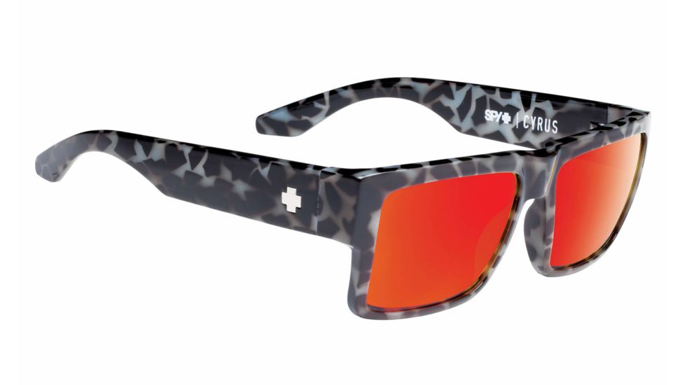 Spy Optic Cyrus Single Vision Prescription Sunglasses, Spotted Tortoise Frame, Happy Gray Green W/ Red Spectra Lens-673180123365SV