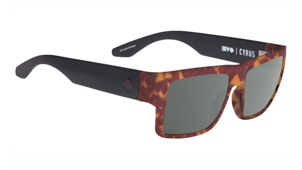 Spy Optic Cyrus Single Vision Prescription Sunglasses, Soft Matte Vintage Tortoise W/ Soft Matte Black Frame, 673180750484SV