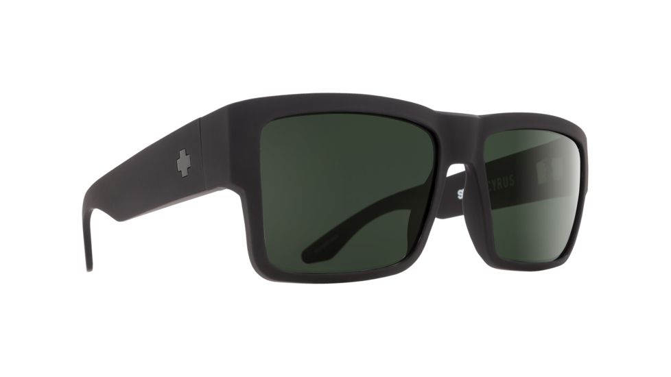 Spy Optic Cyrus Single Vision Prescription Sunglasses, Soft Matte Black Frame - 673180973864SV
