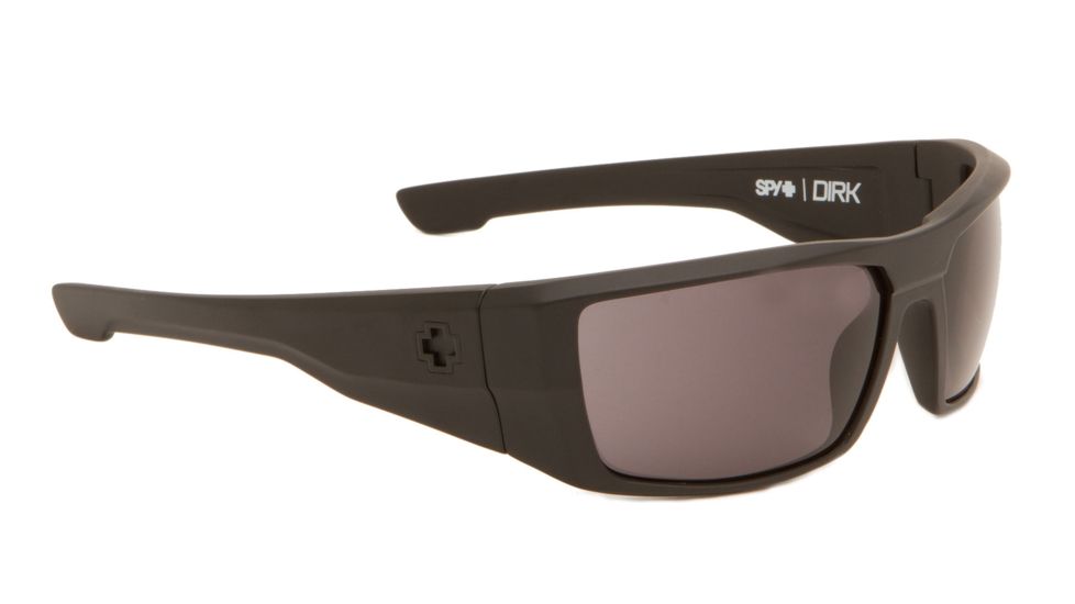 Spy Optic Dirk Single Vision Prescription Sunglasses, Matte Black Frame, Gray Lens-672052374129SV
