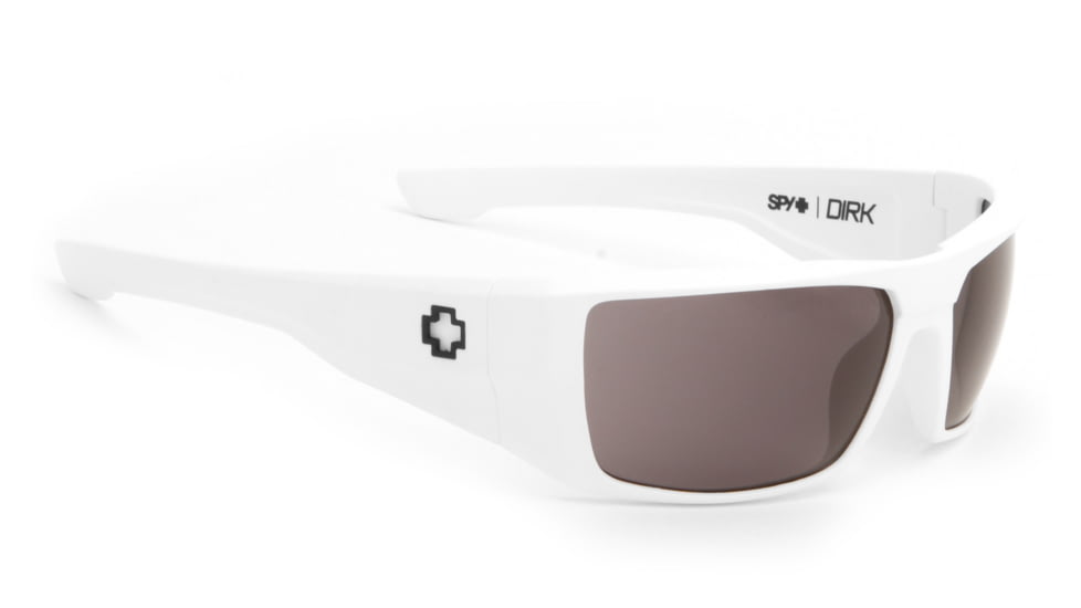 Spy Optic Dirk Single Vision Prescription Sunglasses, Matte White Frame, Gray Lens-672052396129SV