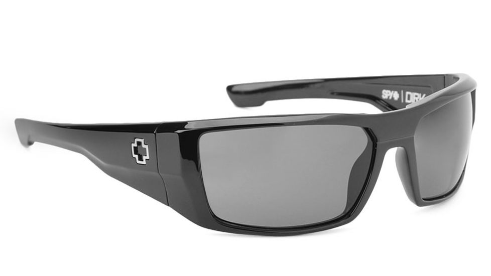 Spy Optic Dirk Sunglasses w/ Shiny Black Frame &amp; Grey Polarized Lens