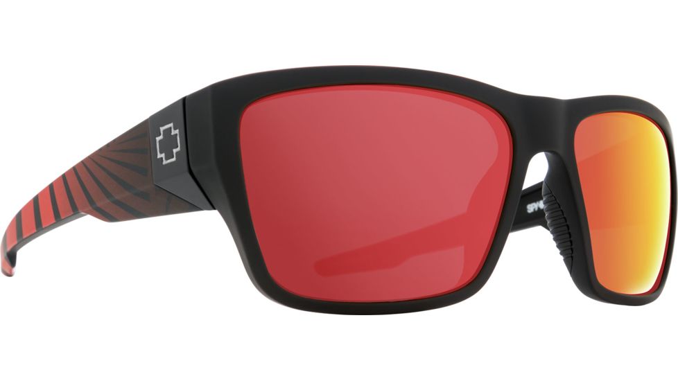 Spy Optic Dirty Mo 2 Single Vision Prescription Sunglasses, Matte Black Red Burst Frame, Polarized, 6700000000018SV