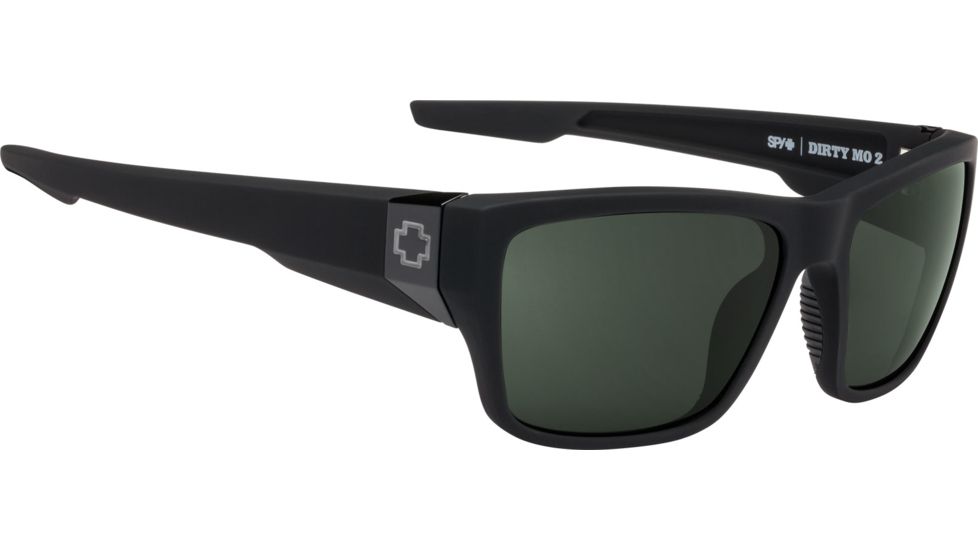 Spy Optic Dirty Mo 2 Single Vision Prescription Sunglasses, Soft Matte Black Frame, Polarized, 6700000000015SV
