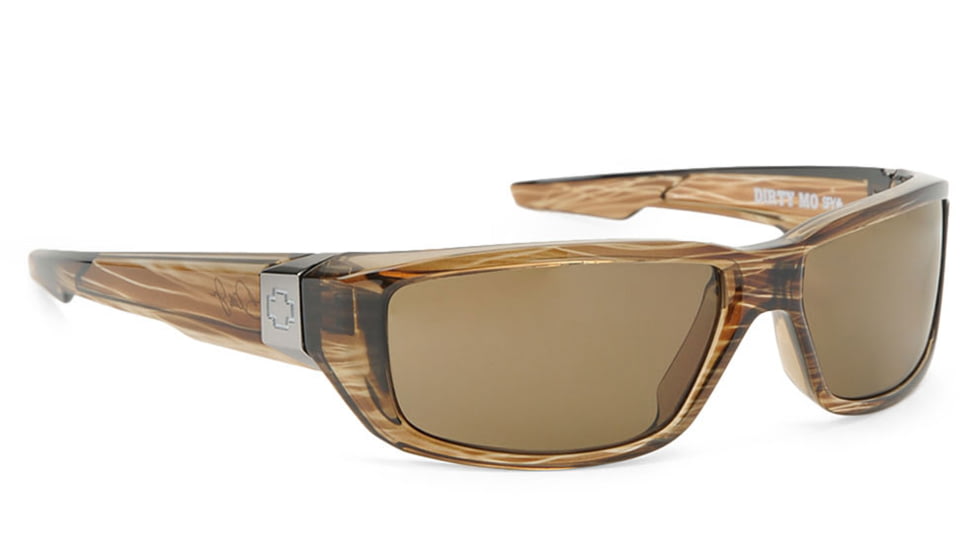 Spy Optic Dirty Mo Sunglasses, Shiny Brown Striped Tortoise Frame, Bronze Polarized Lenses 670937316074