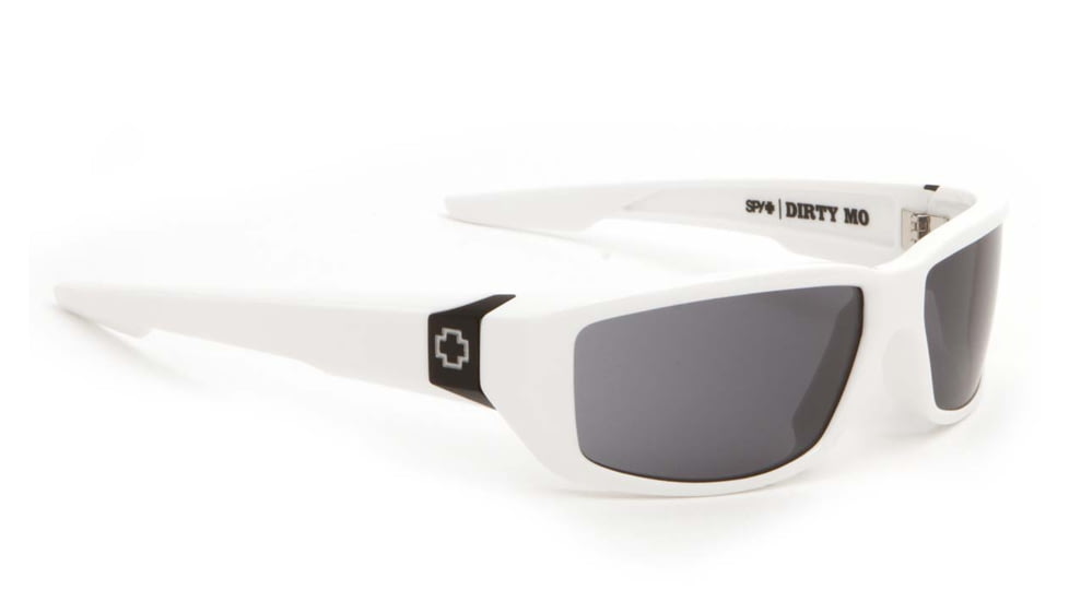 Spy Optic Dirty Mo Progressive Prescription Sunglasses, White w/Signature Frame, Grey Lens-670937638129PR