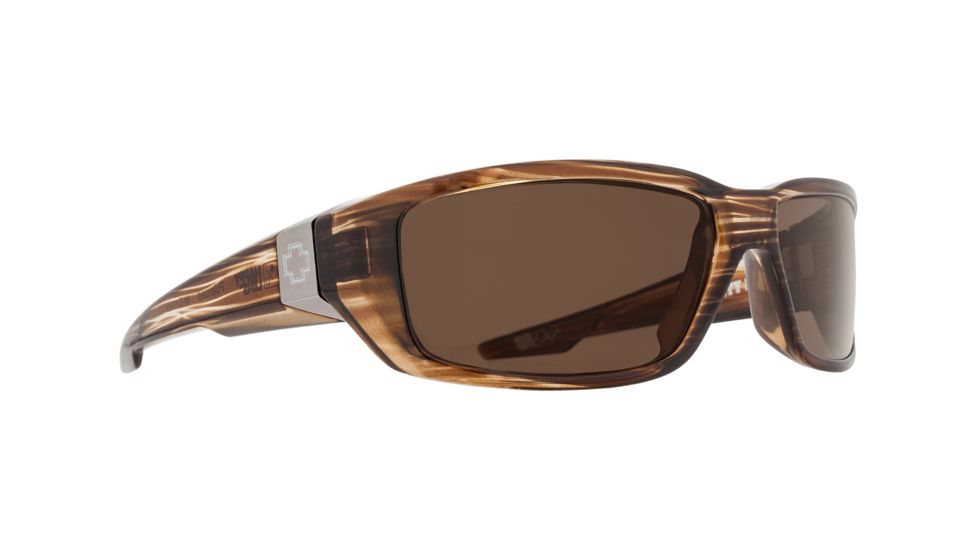 Spy Optic Dirty Mo Sunglasses, Brown Stripe Tort W/Signature Frame, Happy Bronze Polar Lens, Polarized 670937218885