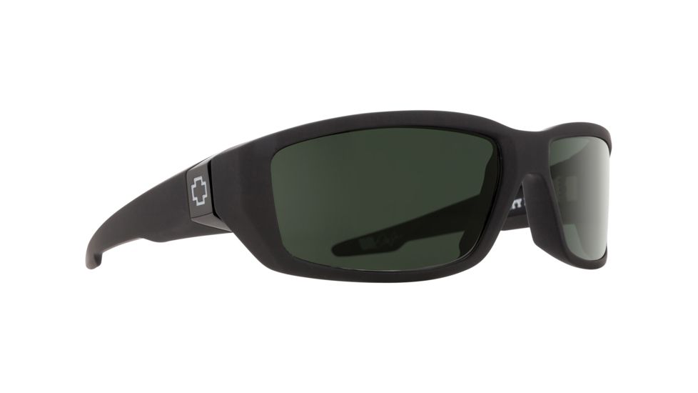 Spy Optic Dirty Mo Sunglasses, Soft Matte Black Frame, Happy Grey Green Lens 670937219863