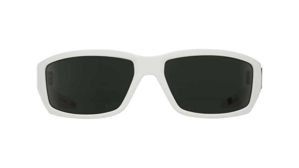 Spy Optic Dirty Mo Sunglasses, White W/Signature Frame, Happy Gray Green Lens 670937216863