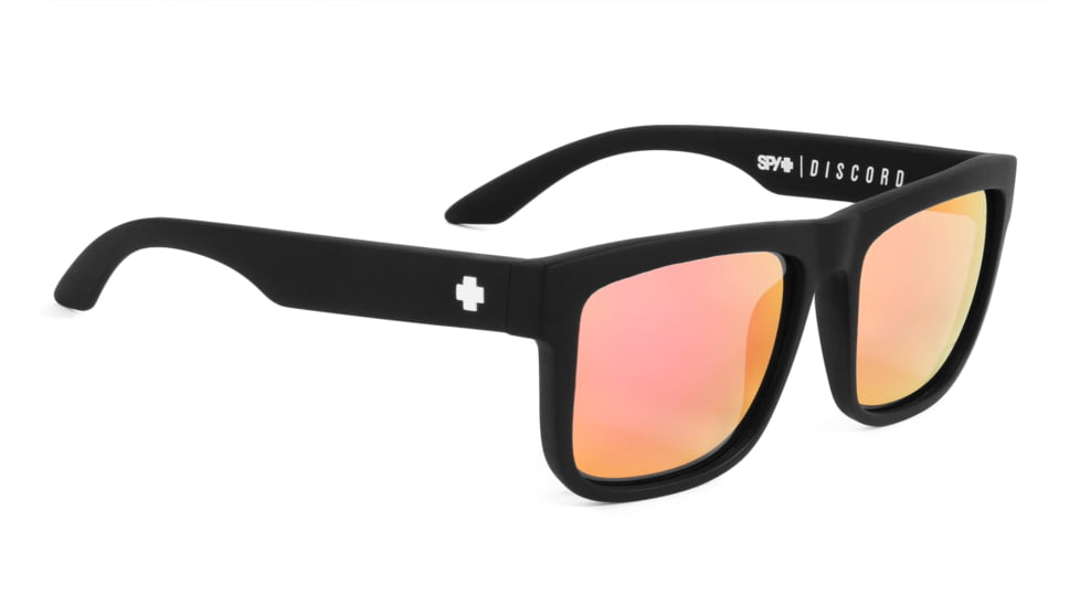 Spy Optic Discord Single Vision Prescription Sunglasses, Matte Black Spy + Kab Frame, Gray W/ Pink Spectra Lens-673119374810SV