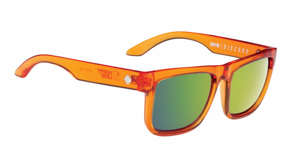 Spy Optic Discord Single Vision Prescription Sunglasses, Trans Orange Frame, Happy Bronze W/ Green Spectra Lens-673119471225SV