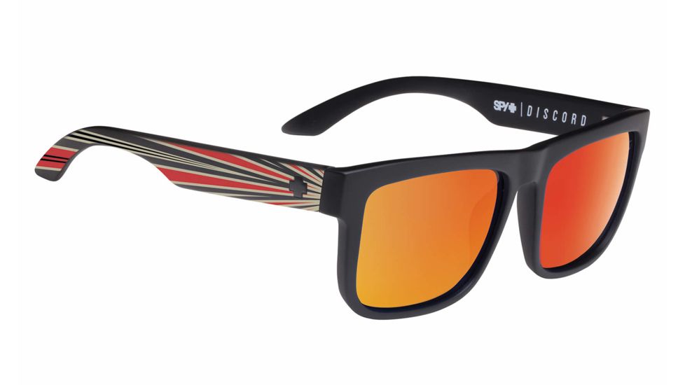 Spy Optic Discord Sunglasses, Matte Black Frame, Happy Gre Green w/ Red Spectra Lens 183119374365