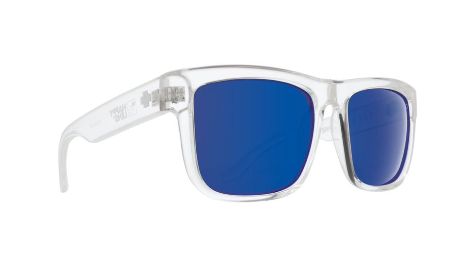 Spy Optic Discord Sunglasses, Clear Frame, Happy Bronze w/ Dark Blue Spectra Lens, 673119183317