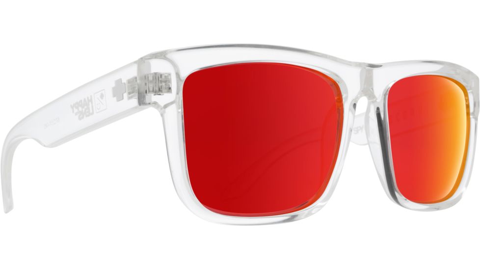 Spy Optic Discord Sunglasses, Clear Frame, Happy Gray Green W/Red Spectra Lens, 183119183365