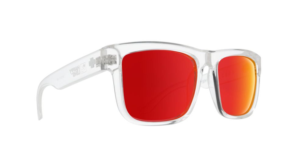Spy Optic Discord Sunglasses, Clear Frame, Happy Gray/Green w/ Red Spectra Lens, 673119183365