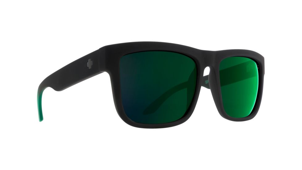 Spy Optic Discord Sunglasses, Soft Matte Black/Green Fade Frame, Happy Gray/Green w/Green Flash Lens, 673119843695