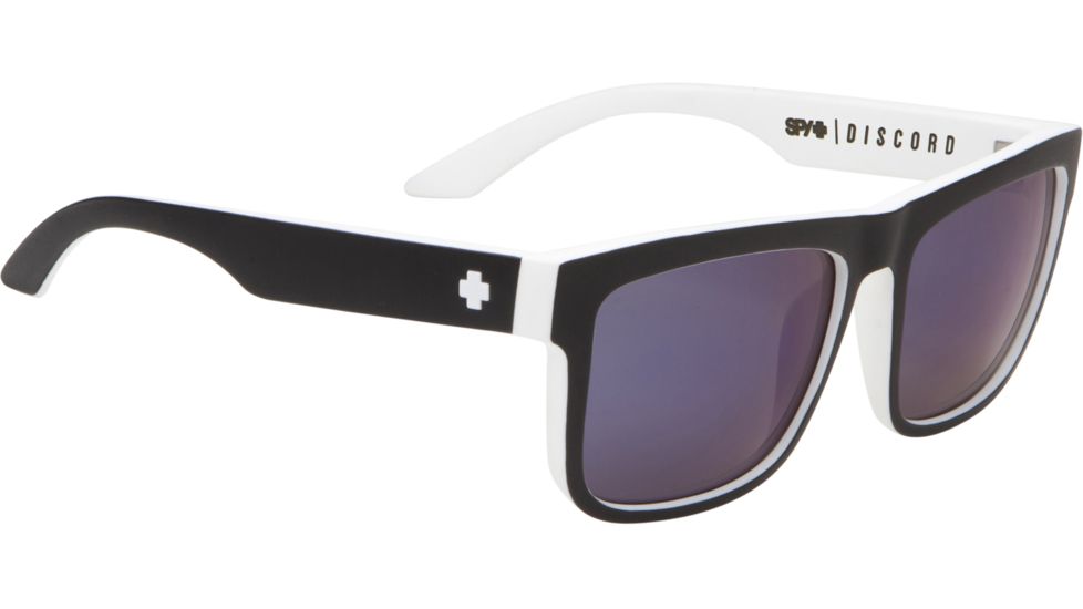 Spy Optic Discord Sunglasses - Whitewall Frame and Grey W/Blue Spectra Lens 673036090121