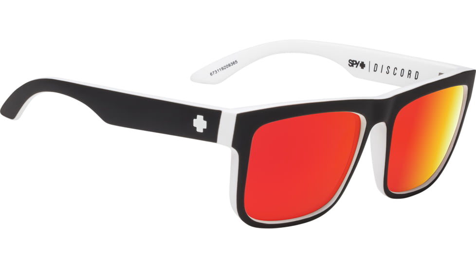 Spy Optic Discord Sunglasses, Whitewall Frame, Happy Gray Green W/Red Spectra Lens, 673119209365