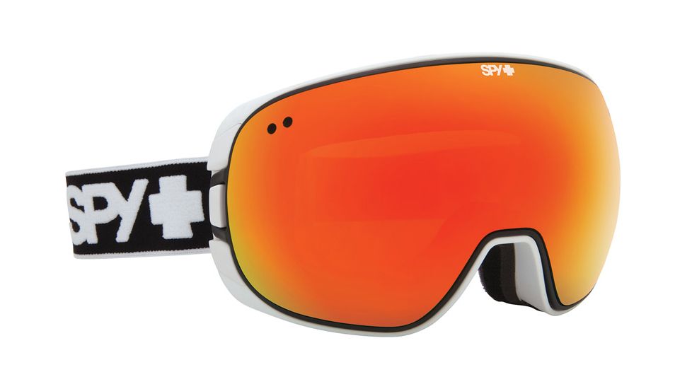 Spy Optic Doom Goggles - Matte White Alternative Fit Frame, Bronze w/Red Spectra + Persimmon Contact Lens 313073396850