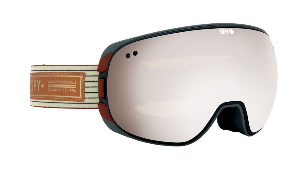 Spy Optic Doom Ski Goggles - Heritage WhiteFrame, Bronze W/ Silver Mirror &amp; Blue Contact Lens, 313073646297