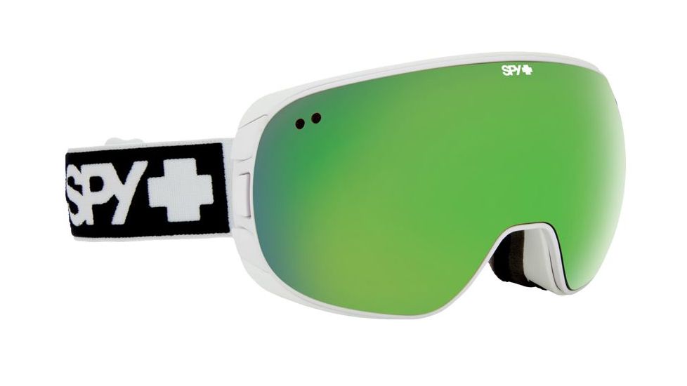 Spy Optic Doom Ski Goggles - WhiteFrame, Bronze W/ Green Spectra &amp; Yellow Contact Lens, 313073396373