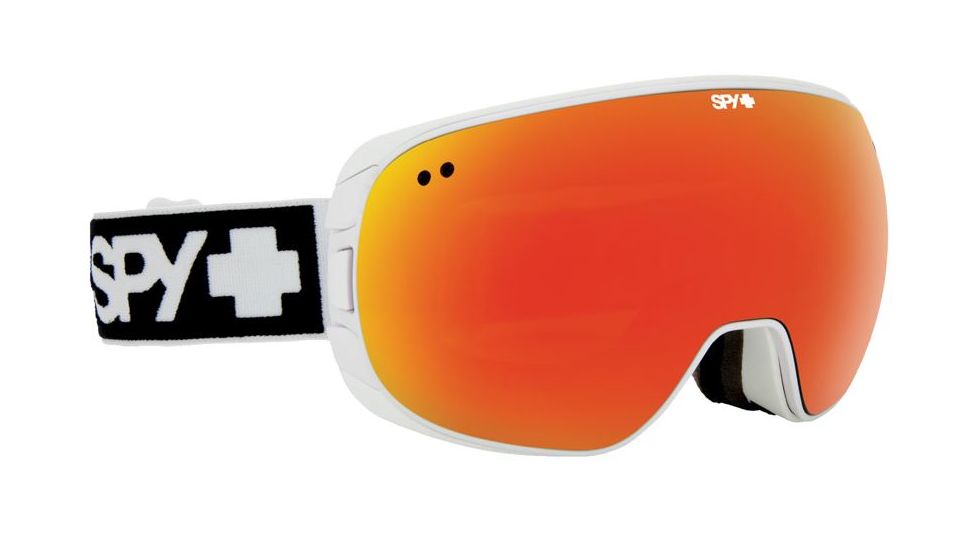 Spy Optic Doom Ski Goggles - WhiteFrame, Bronze W/ Red Spectra &amp; Blue Contact Lens, 313073396278