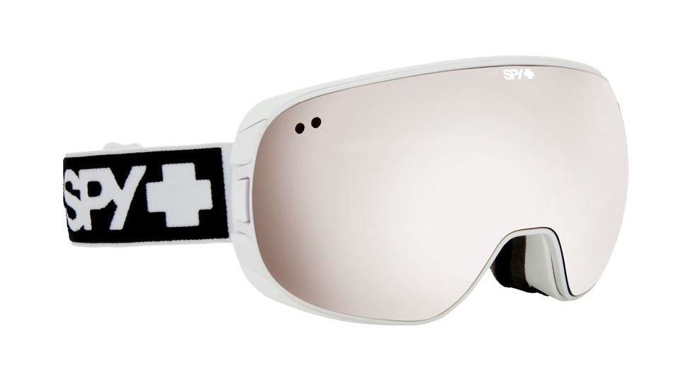 Spy Optic Doom Ski Goggles - WhiteFrame, Bronze W/ Silver Mirror &amp; Persimmon Contact Lens, 313073396846