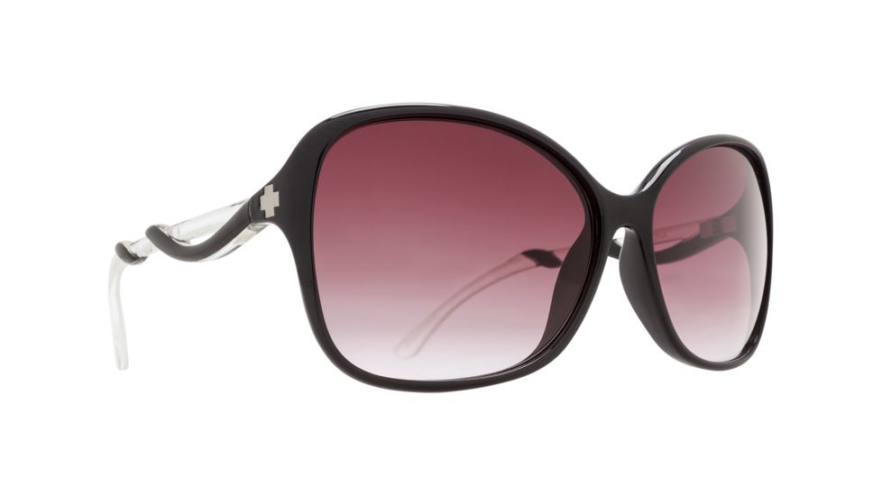 Spy Optic Fiona Sunglasses, Black w/ Clear Frame, Happy Merlot Fade Lens 670299220357