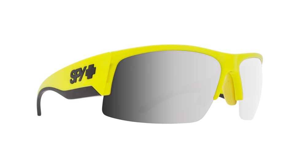 Spy Optic Flyer Sunglasses, Hi Vis Yellow Frame, Happy Bronze W/Black Mirror Lens, 673344143316