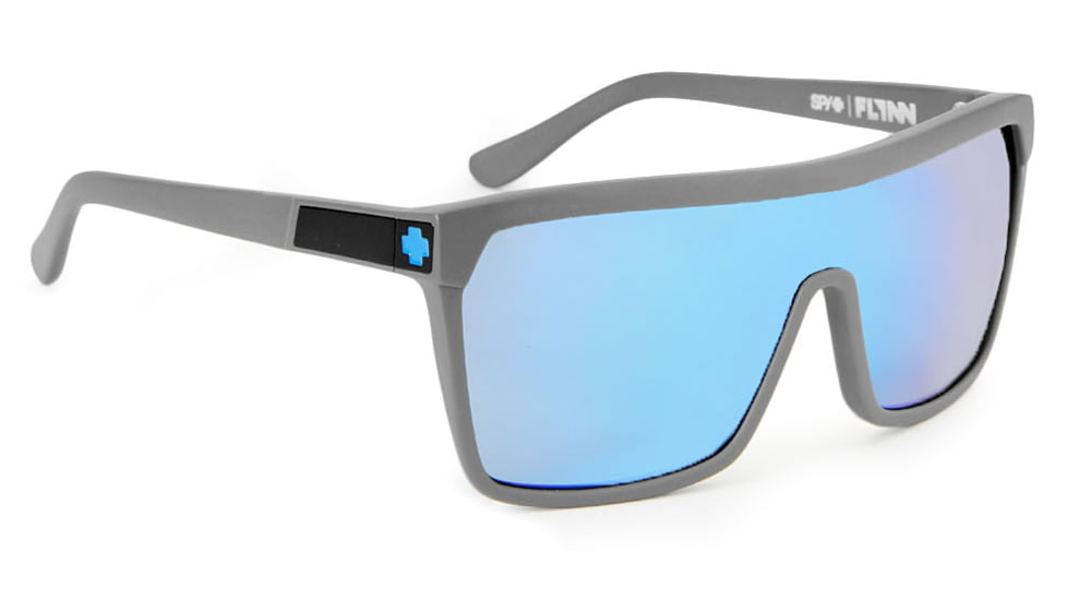 Spy Optic Flynn Sunglasses w/ Primer Grey Frame &amp; Grey Blue Spectra Mirror Lens