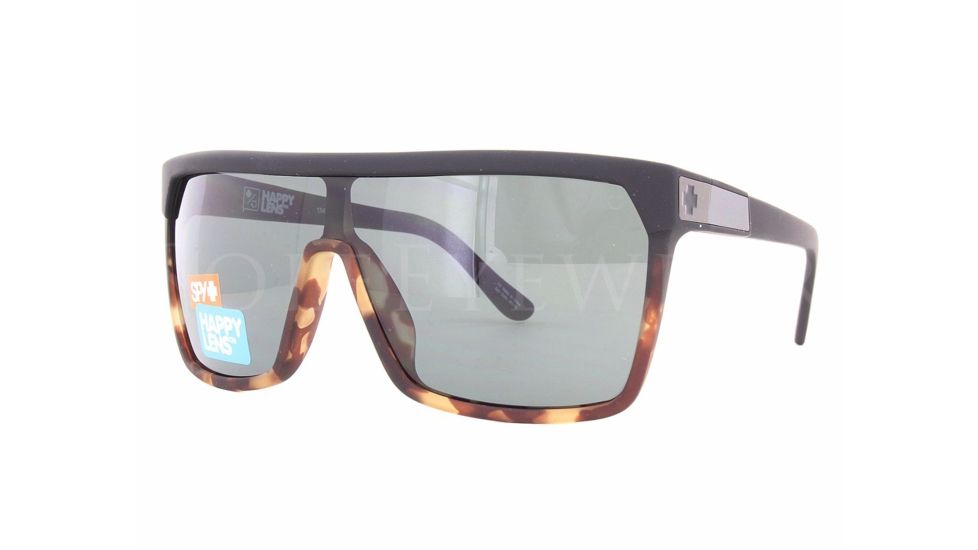 Spy Optic Flynn Sunglasses, Soft Matte Black/Tort FadeFrame, Happy Gray Green Lens, 180323163863