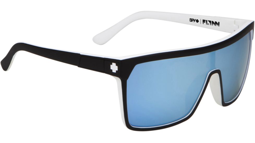 Spy Optic Flynn Sunglasses - Whitewall Frame and Grey W/Light Blue Spectra Lens 673016809131