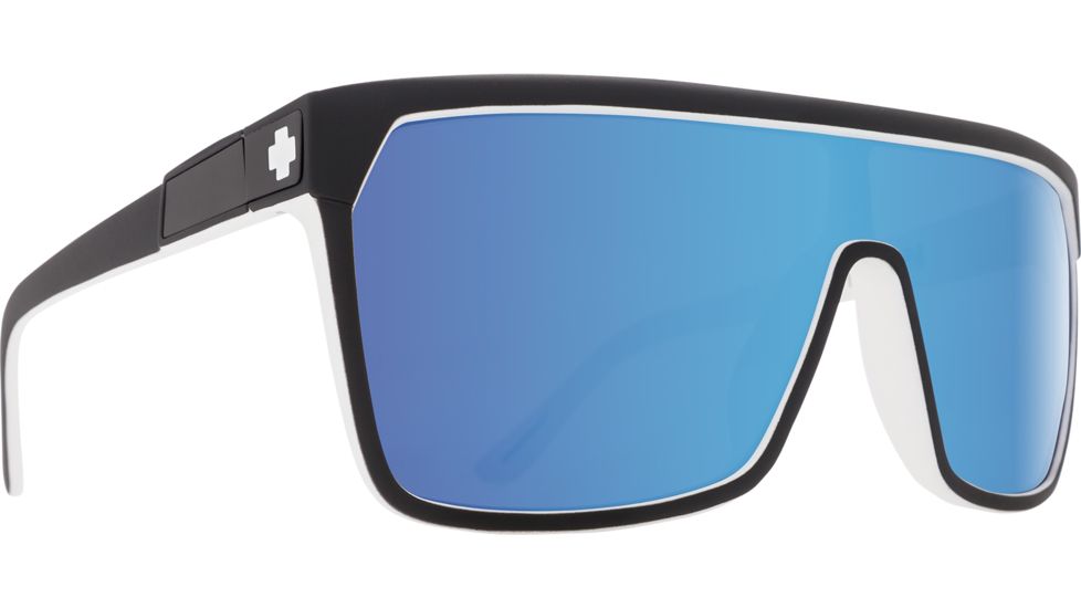 Spy Optic Flynn Sunglasses, Whitewall Frame, Happy Gray Green W/Light Blue Spectra Lens, 670323209437