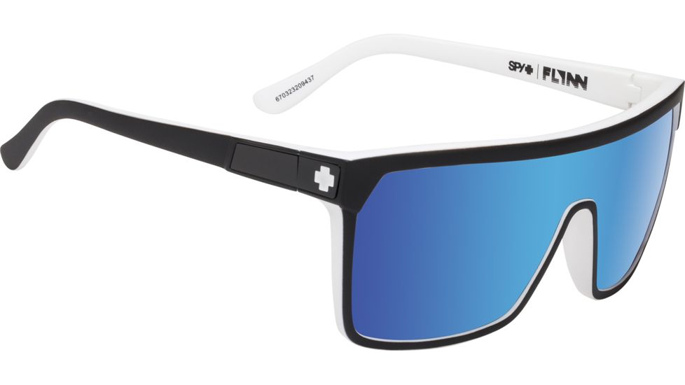 Spy Optic Flynn Sunglasses, Whitewall Frame, Happy Gray Green W/Light Blue Spectra Lens, 670323209437