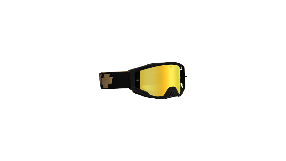 Spy Optic Foundation Motocross Goggles, Bronze Frame, Happy Bronze w/ Gold Spectra Mirror Happy Clear Lens, Medium, 110495