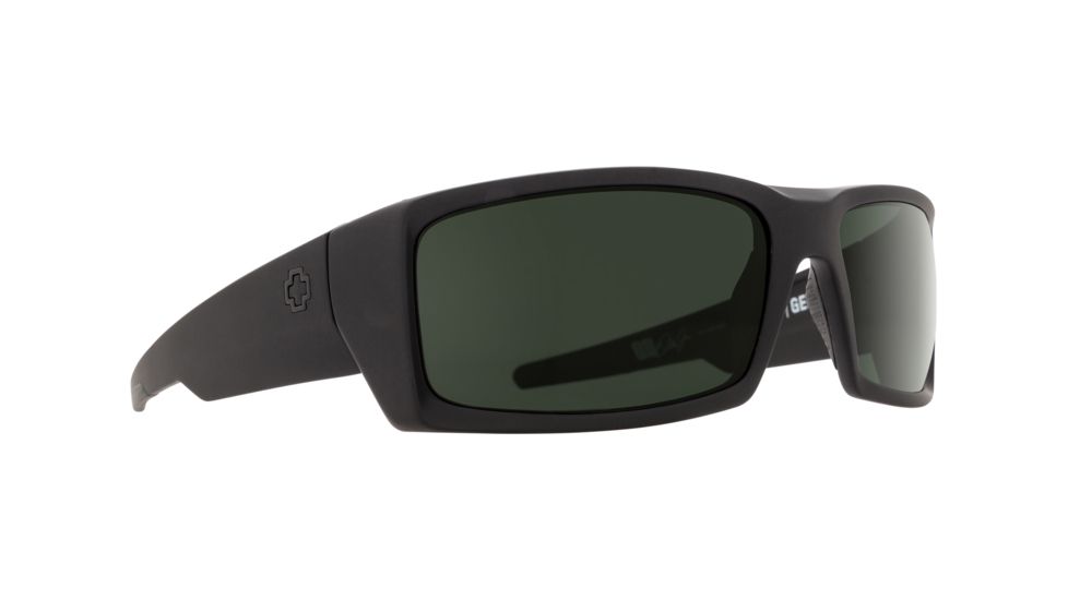 Spy Optic General Sunglasses, Soft Matte Black Frame, Happy Grey Green Polar Lens 673118973864