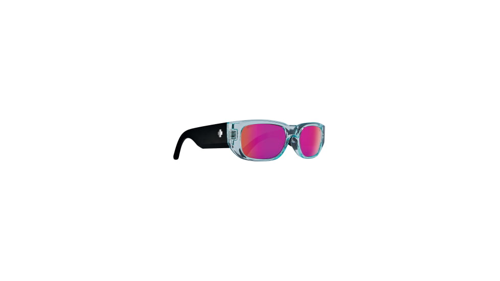 Spy Optic Genre Men's Sunglasses, Translucent Aqua Matte Black Frame, Happy Gray w/ Purple Spectra Mirror Lens, One Size, 100787