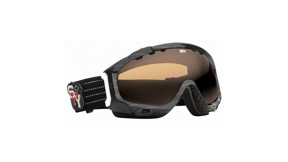 Spy Optic 311017719185 Soldier Goggles - Black w/ White Thin Stripes Frame / Persimmon Lenses