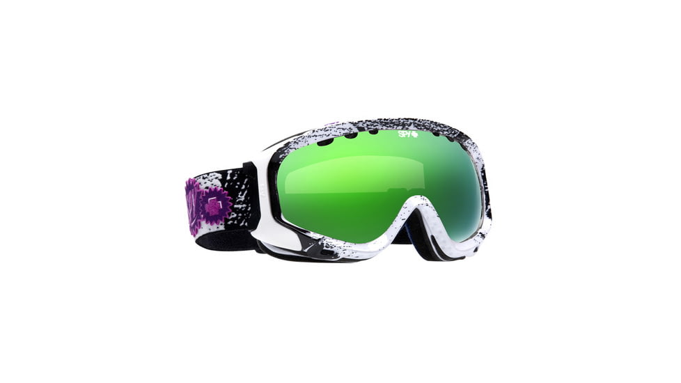 Spy Optic 311017844815 Soldier Goggles - Pop Sider White Frame, Bronze w/Green Spectra Mirror Lenses