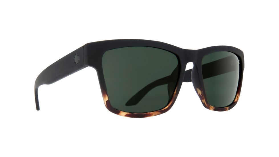 Spy Optic Haight 2 Sunglasses, Soft Matte Black/Tortoise Fade Frame, Happy Gray/Green Lens, 673232163863