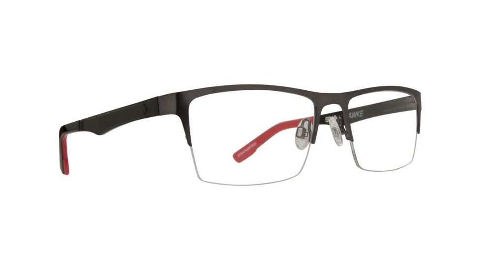 Spy Optic Hawke Single Vision Prescription Eyeglasses, Gunmetal/red Frame, 573474061000SV