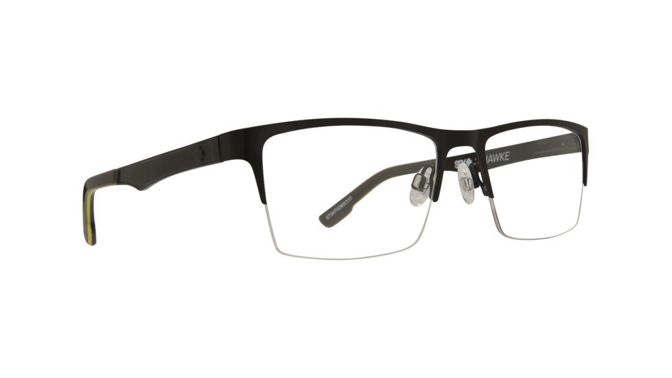 Spy Optic Hawke Single Vision Prescription Eyeglasses, Matte Black/hi-vis Yellow Frame, 573474065000SV