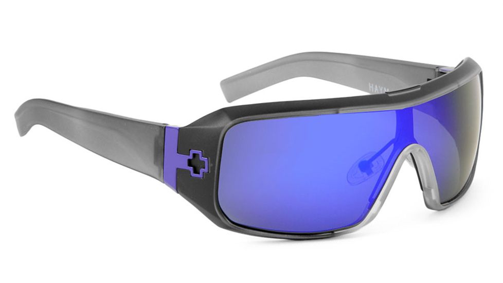 Spy Optic Haymaker Sunglasses w/ Black Ice Frame &amp; Grey Purple Spectra Lens