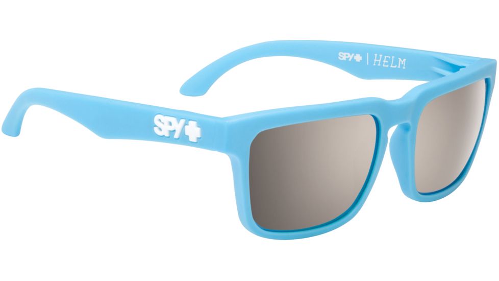 Spy Optic Helm Sunglasses - Matte Blue Frame and Happy Bronze Polarized W/ Black Mirror Lens 673015702832