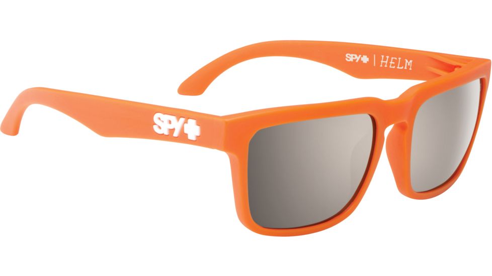 Spy Optic Helm Sunglasses - Matte Orange Frame and Happy Bronze Polarized W/ Black Mirror Lens 673015463832