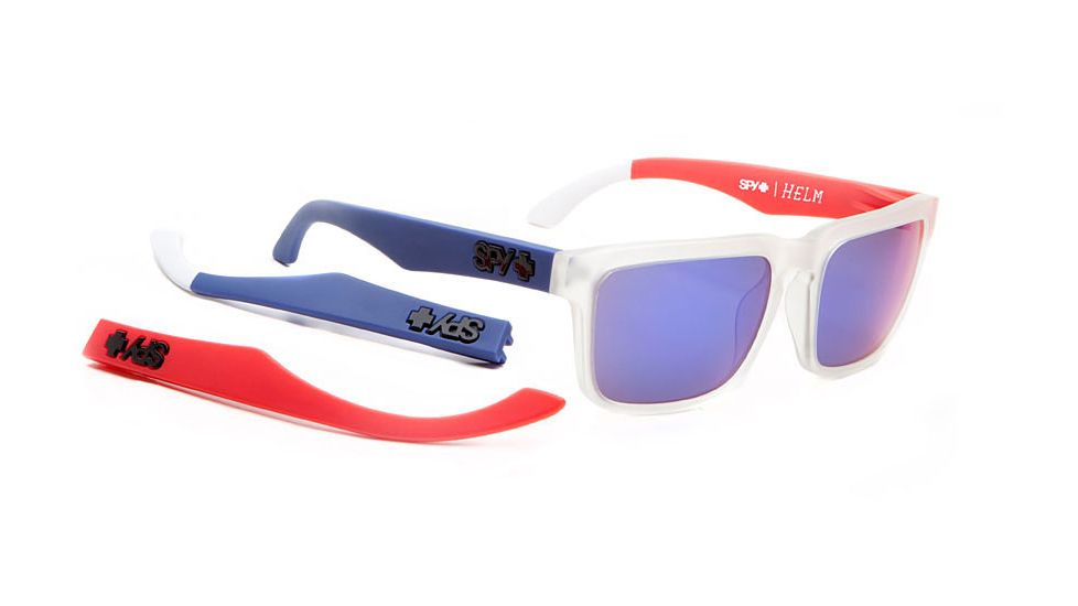 Spy Optic Helm Sunglasses, Spy+Ken Block Team America Frm, Grey w/ Purple Spectra Lens 673015008219